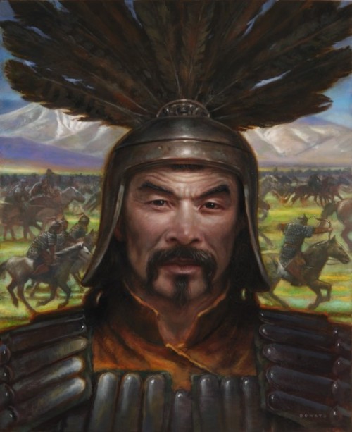 hajandrade:Donato Giancola, Genghis Khan, oil on panel, 24” x18”