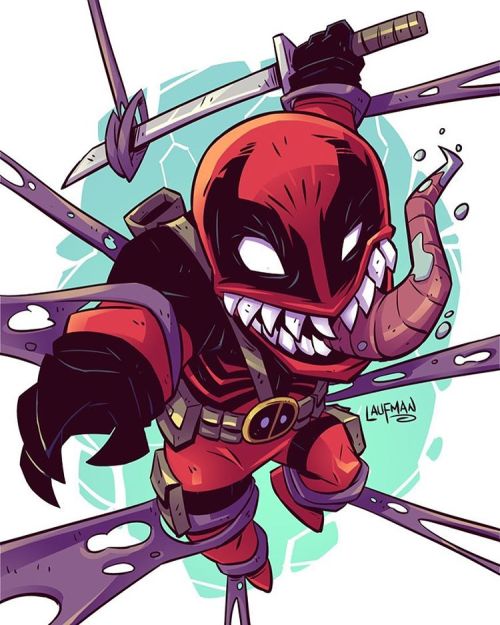 dereklaufman:  I took a sketch cover I did a few months ago and turned it into a print. Available now at www.dereklaufman.com (link in my profile) #venom #deadpool #venompool #marvel #chibi #mangastudio #clipstudiopaint #dereklaufman #fanart 