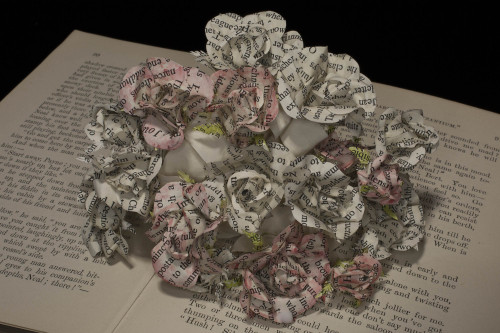 ‘Rose Tinted’Book SculptureWire, Wadding, Watercolour & Vintage Books