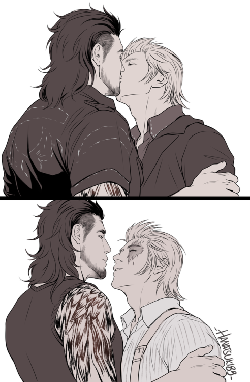 hanatsuki89:  “Through the years”Or, the Gladnis thing that has been sitting in my folder for at least a month, that I’ve been screaming about with a friend on Twitter since then (they got to see the first sketches, lol) and that I’ve finally