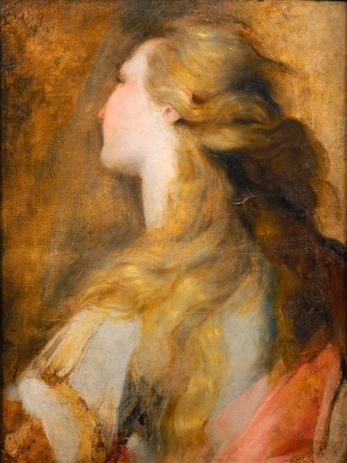huariqueje: Head study for Mary Magdalen (Detail)  -  Federico Barocci Italian painter 153