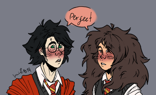 lytefoot:  booigi-boi:  Ron: *Does literally anything* Harry and Hermione: “Perfect”  Pl
