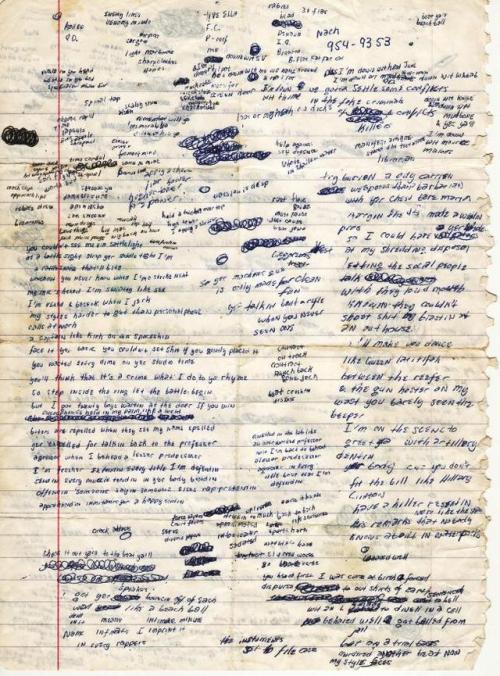 anattoria: Original Eminem’s sheet of paper for 8 Mile