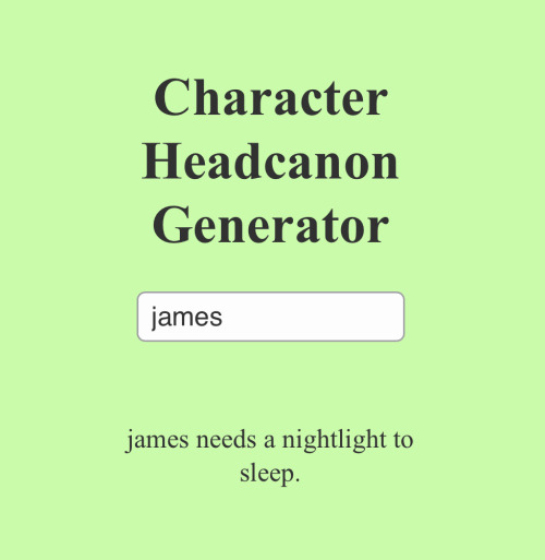 I Did The Character Headcanon Generator With The Tlh Characters