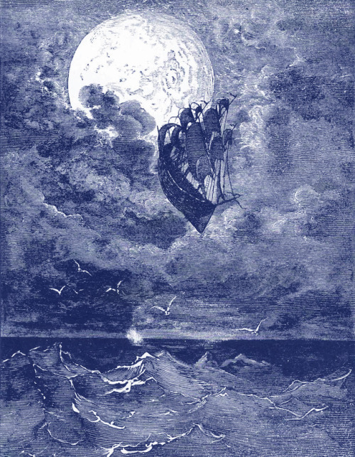 the-cinder-fields: Gustave Doré, A Voyage to the Moon, 1868(blue edit)