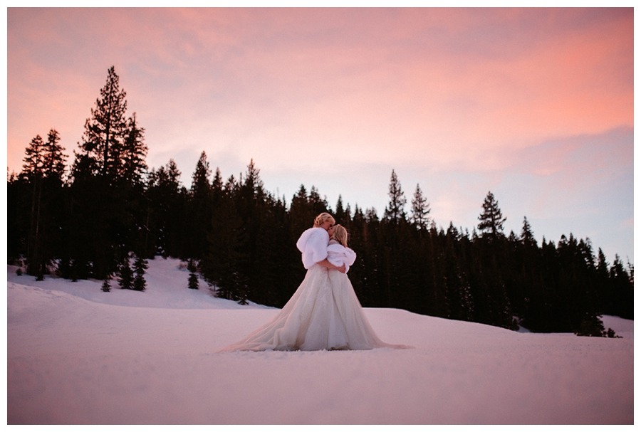 weddingsandlesbians: Megan &amp; MikaylaLake Tahoe winter wedding