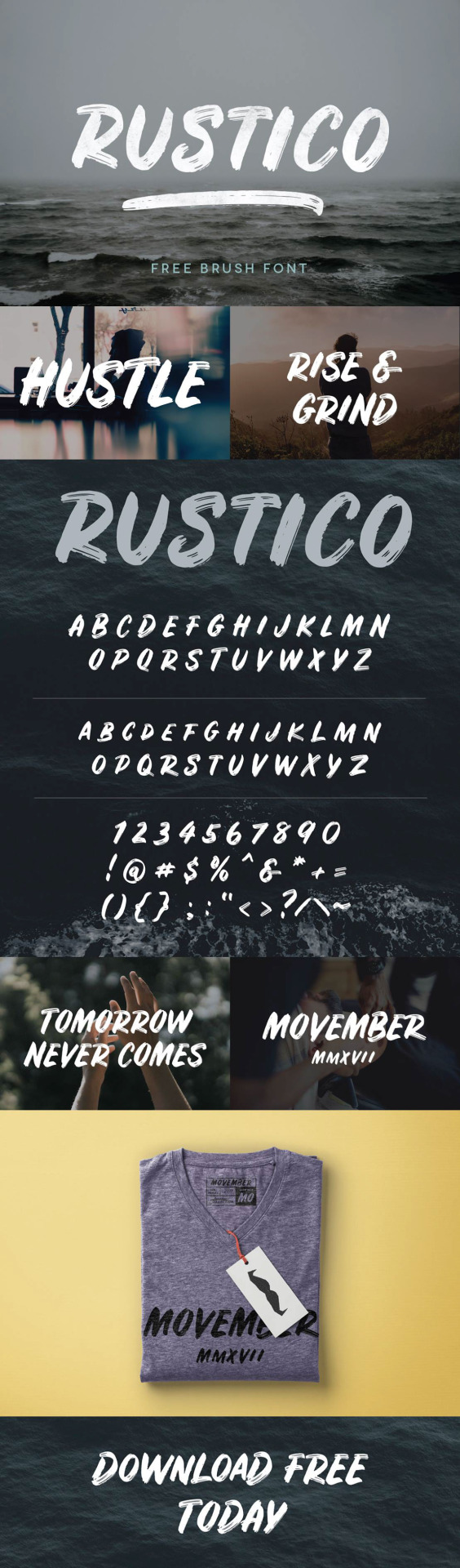 (vía RUSTICO - FREE BOLD BRUSH FONT on Behance)