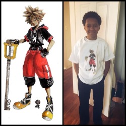 nikolasdraperivey:My mother sent me this picture today of my little brother; Julius, wearing a shirt with the Sora redesign I did (Just for him). He looks so happy! He’s a big KH fan and to see his face light up like this for something so simple, really