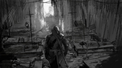 callgumdog:I’m playing/studying Metal Gear Solid V cinematography, this is part of my b/w studies I 