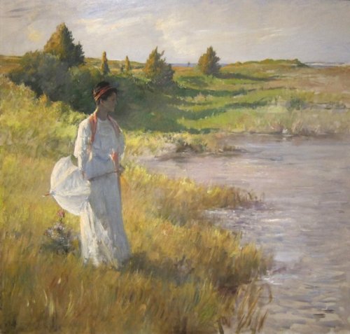 ladylabsinthe: William Merritt Chase (1849 - 1916) “An Afternoon Stroll” An Afternoon Stroll (c.1890