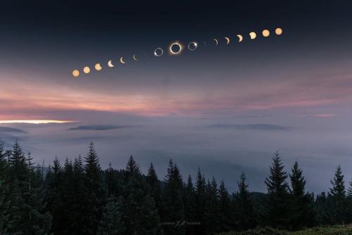 sixpenceee:Amazing photo of totality in Oregon by photographer Jasman Lion Mander.