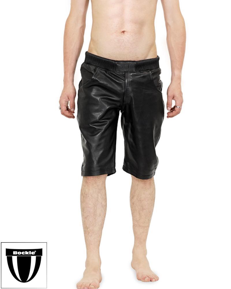 BOCKLEDER.DE — Bockle® Joggers Shorts Black Leather Pants...