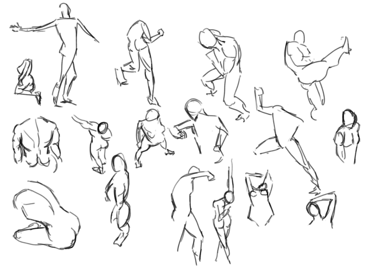 Quick pose drawings  30 second  1 minute by Thomas Gamble