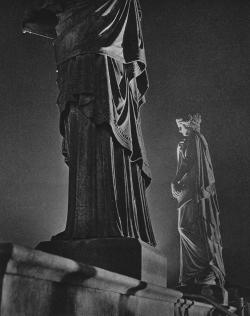 lostandfoundinprague:  Prague by Antonín Šeba, sculptures on National Theatre, 30’s  