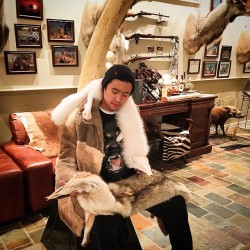 richkidsofinstagram:  Whattup PETA ? #Arctic #Wolf #Ivory is keeping me nice and warm 👌 by richardmuljadi