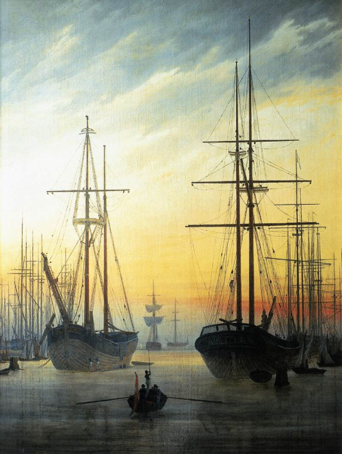 Caspar David Friedrich View of a harbour