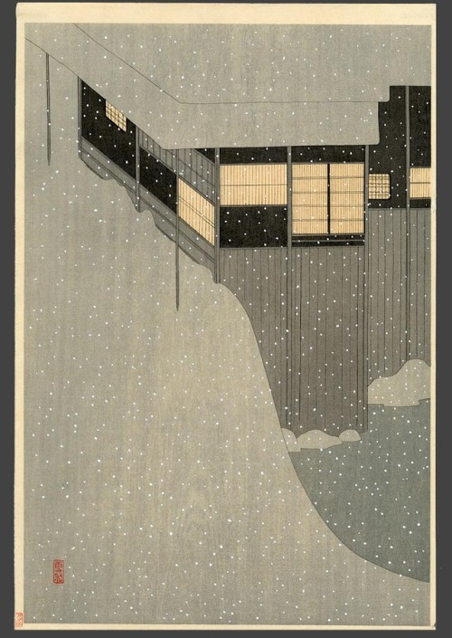 Komura Settai aka 小村雪岱 (Japanese, 1887-1940, b. Kawagoe, Saitama, Japan) - 1: Snowy Morning, 1942  2
