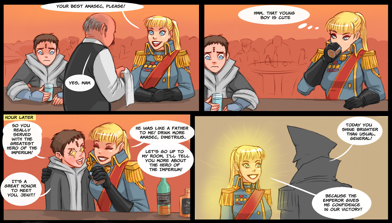 flick-the-thief:Brother Dimetrius meets Lady General Jenit Sulla