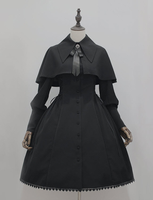 lolita-wardrobe:  Your Gift [-The Raven-] Gothic Lolita Jacket (OP Dress) #Leftovers ◆ There’s 1 Size XL Jacket In Stock >>> https://www.lolitawardrobe.com/your-gift-the-raven-gothic-lolita-jacket-op-dress-and-cape_p2979.html 