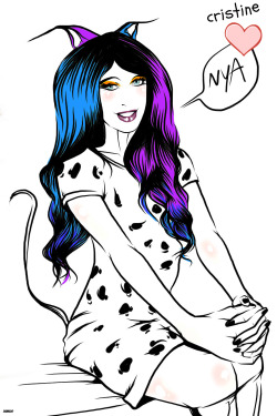 Dankootheartist:   Sexy Kitty , Goth Kitty Purrr Cristine ….Purrrr !   @Femmiecristine