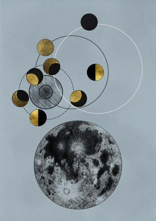 bestof-society6: ART PRINTS BY J ARELL Moon  Golden Moon Pattern  Blue Moon  Golden M