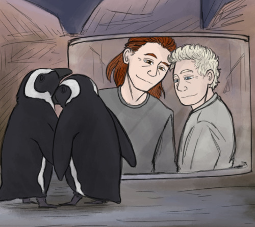 sungmee: beluga whales! penguins! fish kisses!! this is art for ch 6 and 7 of @waywarder’s aqu