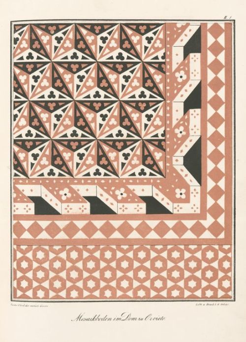 F. M. Hessemer, mosaic floor, Dome of Orvieto, 1842. Frankfurt, Germany.&ldquo;Arabische und Alt-Ita