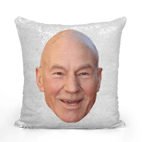 HEEELLP LOOK AT THIS PATRICK STEWART PILLOW I FOUND ON ETSY