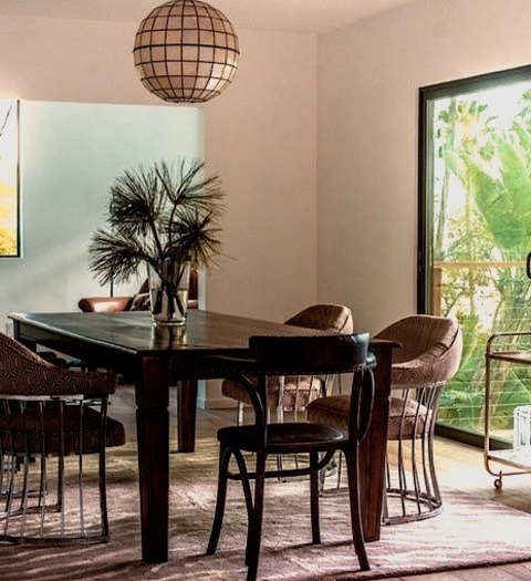 Los Angeles Enclosed Dining RoomMid-sized Enclosed Dining Area With White Walls And A Medium Tone Wood