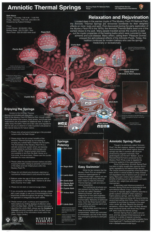 This scan of a 2006 pamphlet offers information about the Amniotic Thermal Springs, known by many as