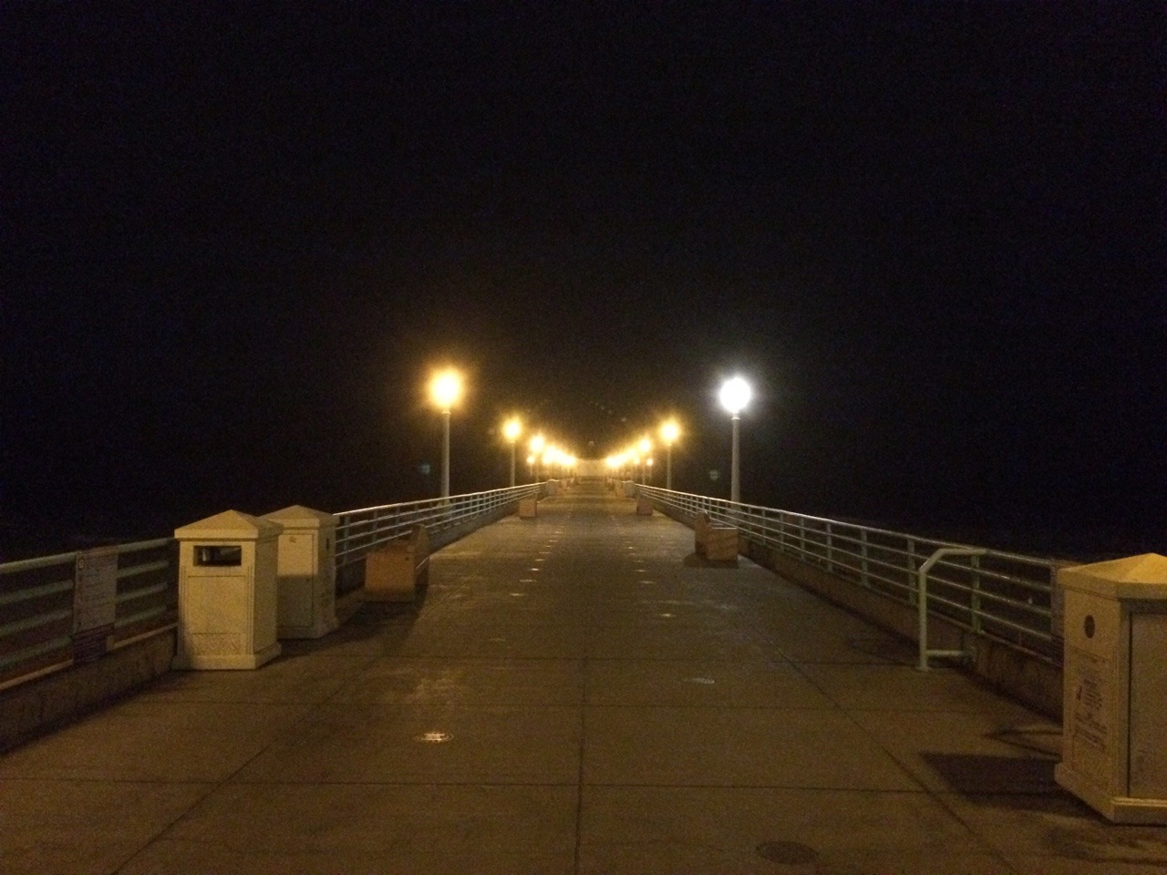 Night walk in Manhattan beach. Full moon.
