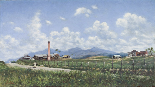 Francisco Oller painted the Aurora sugar plantation in Puerto Rico during the Spanish-American War (