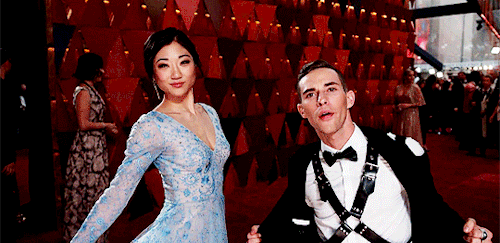 stevenrogered:Mirai Nagasu & Adam Rippon on the red carpet of the 90th Annual Academy Awards in 