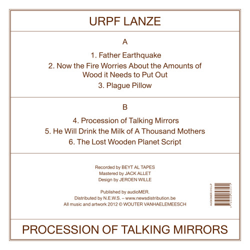 Back of the Urpf Lanze LP. Design by Jeroen Wille.