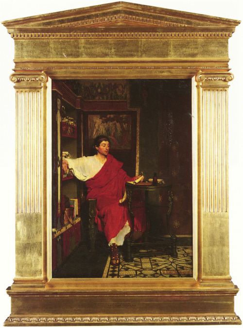 lawrence-alma-tadema: A Roman Scribe Writing Dispatches, Lawrence Alma-Tadema Medium: oil