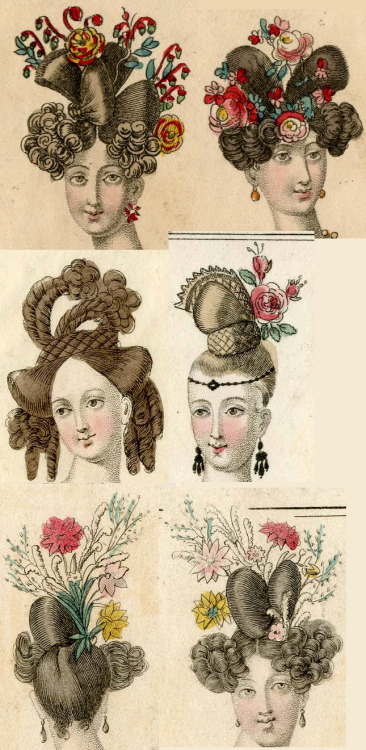 French/English hairstyles, 1824-1829 (Click to enlarge)