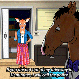 drunkonschadenfreude:The three times “fuck” was used on BoJack Horseman.Once per season and always a