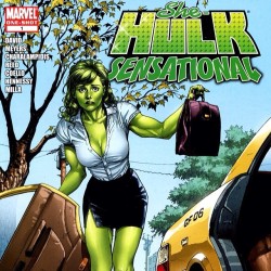 marvelcomic-fan:  During her tenure with the Fantastic Four, the She-Hulk had to prevent a radiation leak in a downed S.H.I.E.L.D. Helicarrier. This radiation exposure apparently mutated Jennifer to the point that she could not transform back into her