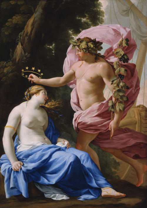 vcrfl:Eustache Le Sueur: Bacchus and Ariadne, c. 1640.Ariadne, daughter of King Minos of Crete, help