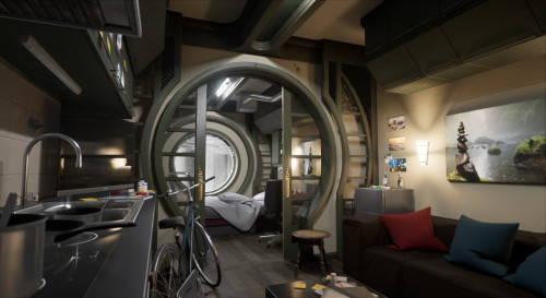 Artist: Paul Mader Title: Scifi Apartment 2018 “A Small Apartment For Personal Scifi Project In Unreal