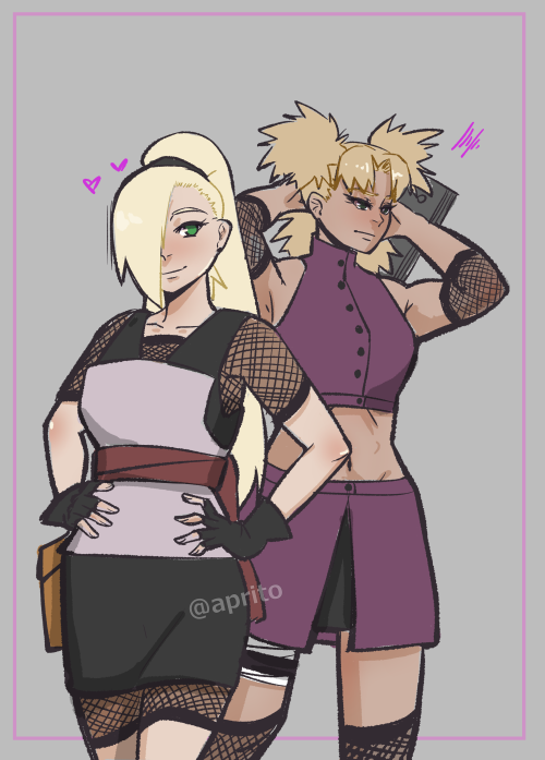 outfit swap as requested by @frostmarris &lt;3 temari isn’t used to the midriff but she’ll get over 