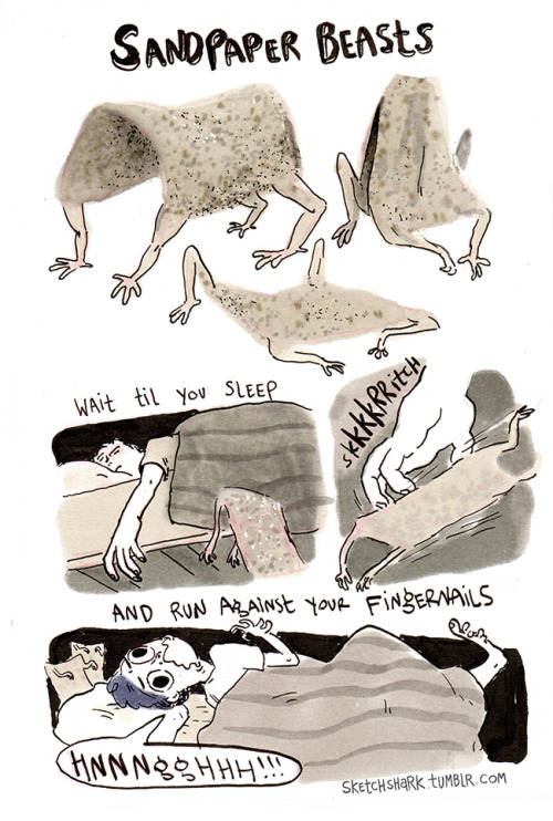 sketchshark:  I’ve been drawing creppy creatures and spoopy specters for Inktober. Here are a handful that I scanned. 