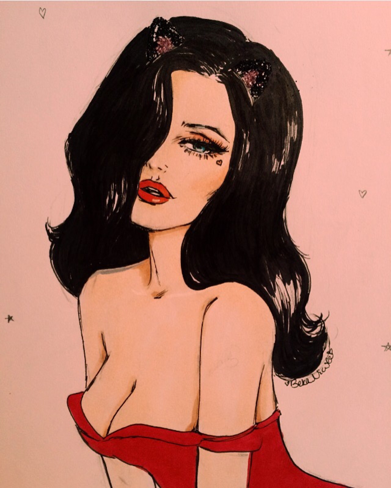 motelbunni:  Colored her in💖 ig-@motelbunny 