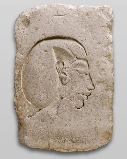 Trial Piece with Relief of Head of Akhenaten ca. 1353–1336 B.C. New Kingdom, Amarna Period The slant