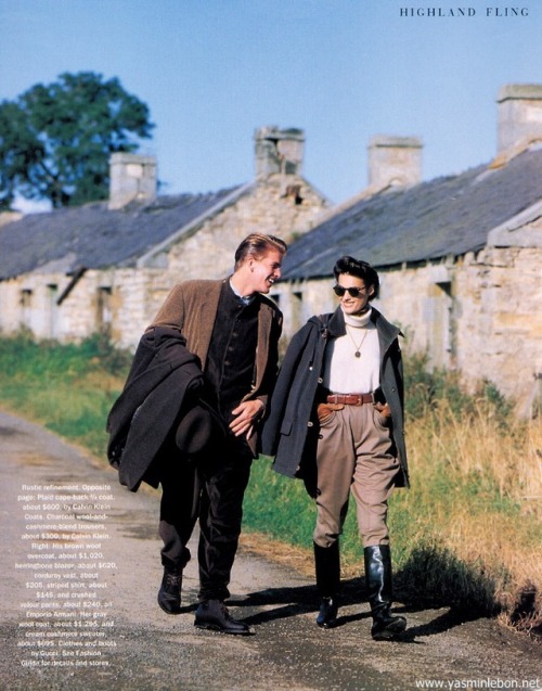 Yasmin Le Bon in Highland Fling for Harper&rsquo;s Bazaar US, December 1990