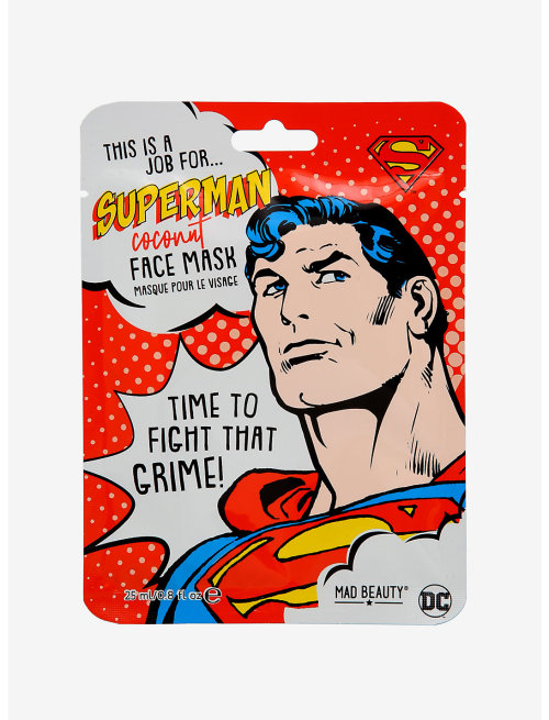 DC Comics face masks by Mad Beauty found at Box Lunch.BatmanSuperman