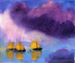wasbella102:  Sea with Violet Clouds and