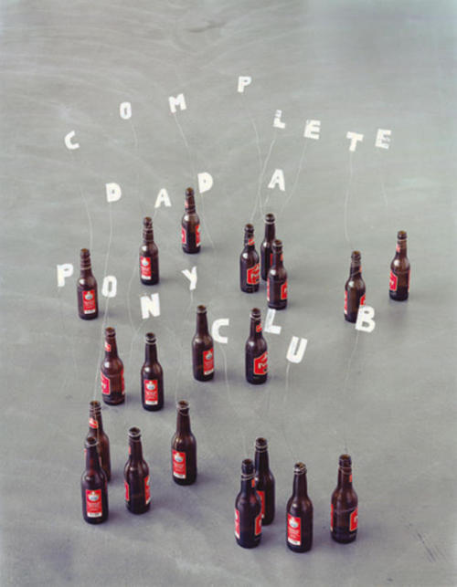 Sarah LucasComplete Dada Pony ClubGlass, wire, aluminium tape, bottles, C-PrintInstallation variable