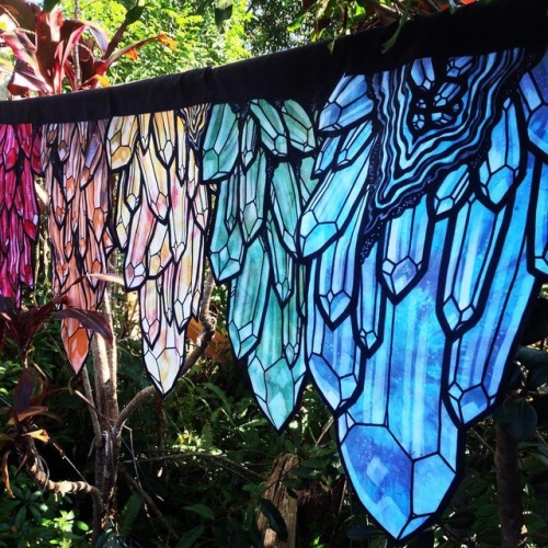 sosuperawesome:Crystal Wall Hangings by Lily Loy on Etsy