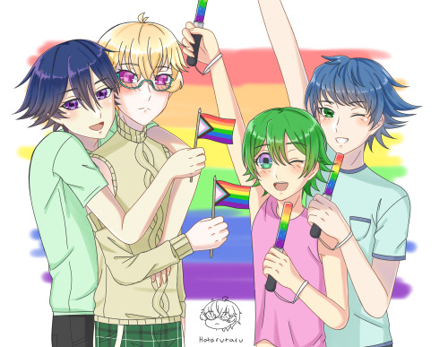 hotarutaruu: finally drew these 4 together lolhappy pride 2021! BABIESSSSSSSS